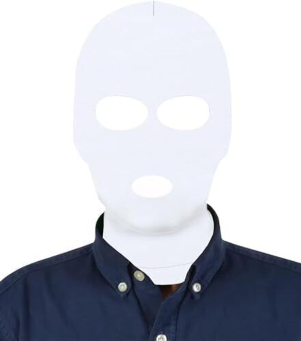 7824 Unisex 3 Hole Full Face Mask Cover Elastic Breathable Zentai Hood